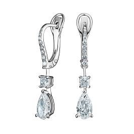 Серьги из белого золота с бриллиантами 1 ct