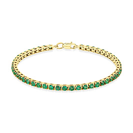 Браслет из желтого золота с изумрудами