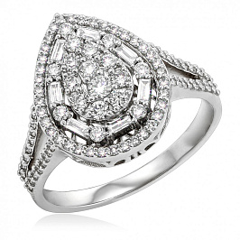 Кольцо из белого золота с бриллиантами