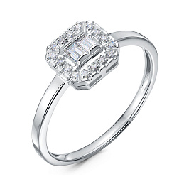 Кольцо из белого золота с бриллиантами 0,089 ct