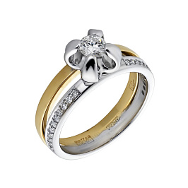 Кольцо из золота с бриллиантами 0,22 ct