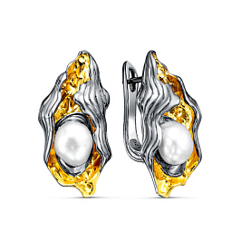 Серьги из серебра с жемчугом