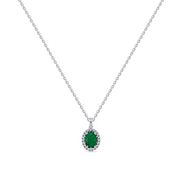 Колье из белого золота с изумрудом 1,085 ct