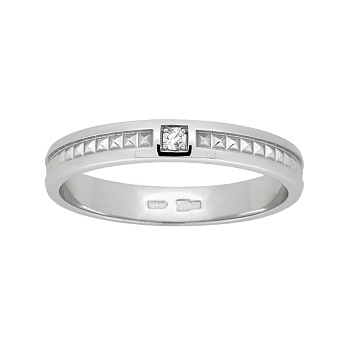 Кольцо из белого золота с бриллиантом 0,02 ct