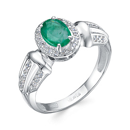 Кольцо из белого золота с изумрудом 0,76 ct