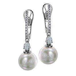 Серьги из белого золота с жемчугом 20,56 ct