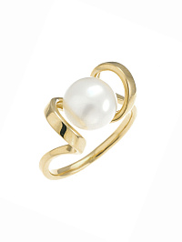 Кольцо из желтого золота с жемчугом