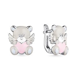 Серьги из белого серебра