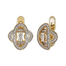 Серьги из желтого золота с бриллиантами 0,28 ct