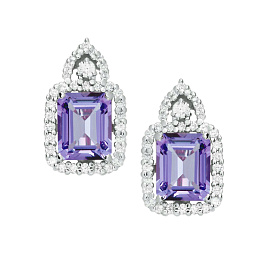 Серьги из белого золота с аметистами 6,3 ct