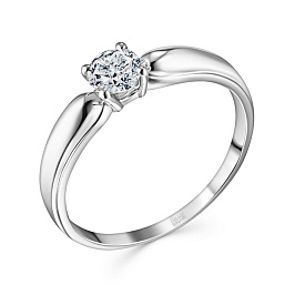 Кольцо из белого золота с бриллиантом 0,5 ct
