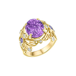 Кольцо из желтого золота с аметистом 4,15 ct