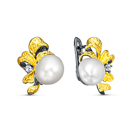 Серьги из серебра с жемчугом