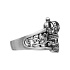 Кольцо из белого серебра