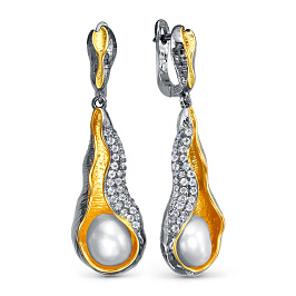Серьги из серебра с жемчугом