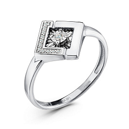 Кольцо из белого золота с бриллиантами 0,025 ct