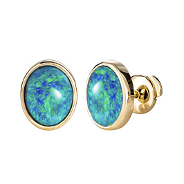 Серьги из желтого золота с опалами 3,89 ct