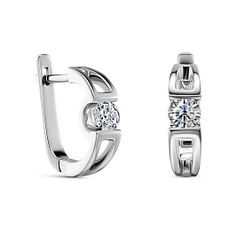 Серьги ALROSA  из белого золота с бриллиантами 0,62 ct