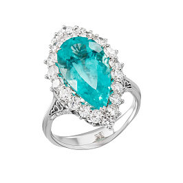 Кольцо из белого золота с турмалином 6,19 ct