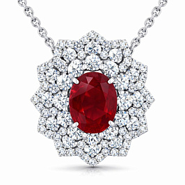 Колье из белого золота с рубином 3,589 ct