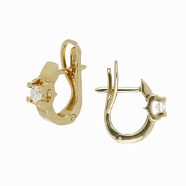 Серьги из желтого золота с бриллиантами 0,41 ct