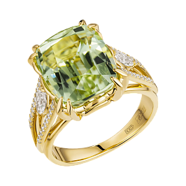 Кольцо из желтого золота с турмалином 9,76 ct