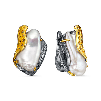 Серьги из серебра с жемчугом