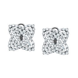 Серьги из белого золота с бриллиантами