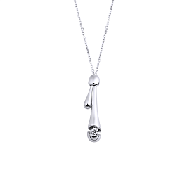 Колье из белого золота с бриллиантом 0,12 ct