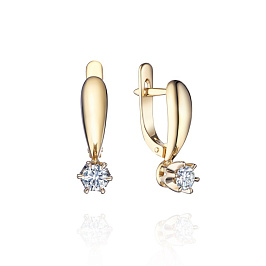 Серьги из желтого золота с бриллиантами 0,51 ct