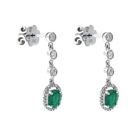 Серьги из белого золота с изумрудами 0,83 ct