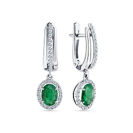 Серьги из белого золота с изумрудами 2,207 ct