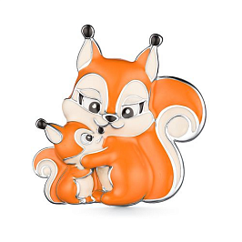 Брошь из белого серебра