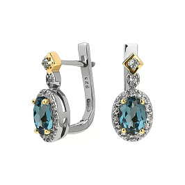 Серьги из серебра с топазом