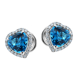 Серьги из белого золота с топазами 3,85 ct