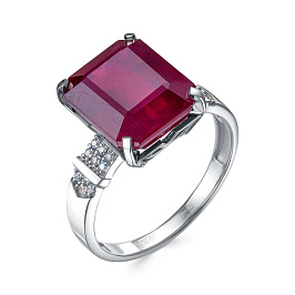 Кольцо из белого золота с рубином 9,08 ct