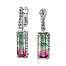 Серьги из белого золота с турмалинами 22,79 ct