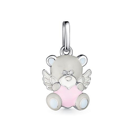 Подвеска из белого серебра