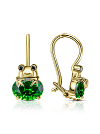 Серьги из желтого золота с фианитами 0,482 ct