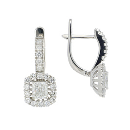 Серьги из белого золота с бриллиантами 1,1 ct