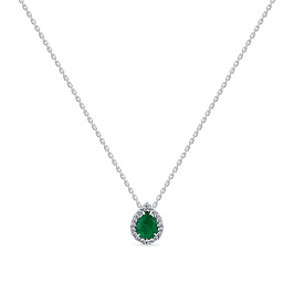 Колье из белого золота с изумрудом 0,861 ct