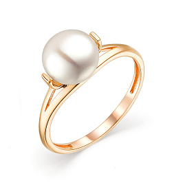 Кольцо из желтого золота с жемчугом