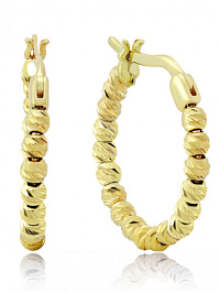 Золотые серьги кольца с шариками