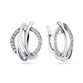 Серьги из белого золота с бриллиантами