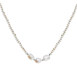 Колье из белого серебра