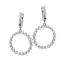 Серьги из белого золота с бриллиантами