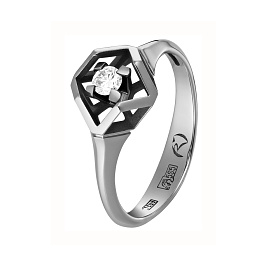 Кольцо из белого золота с бриллиантом 0,115 ct