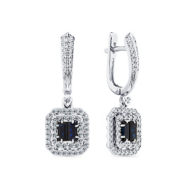 Серьги из белого золота с сапфирами 1,384 ct