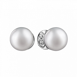 Серьги из белого золота с жемчугом 5,01 ct