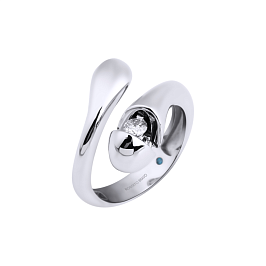 Кольцо из белого золота с бриллиантом 0,12 ct